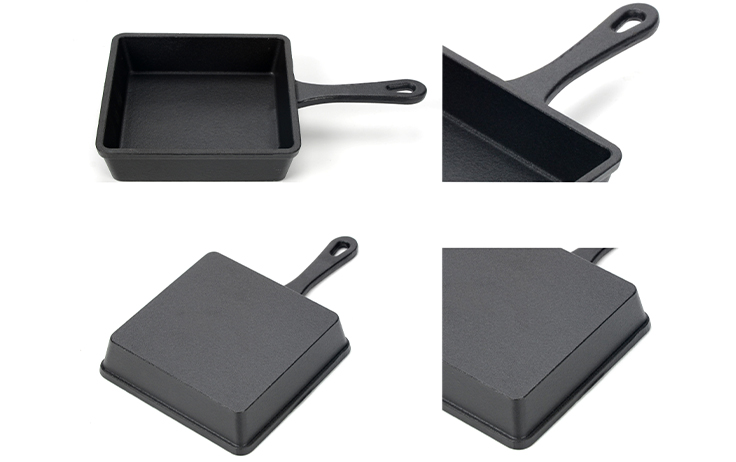 Mini padella quadrata in ghisa da 5,5 pollici