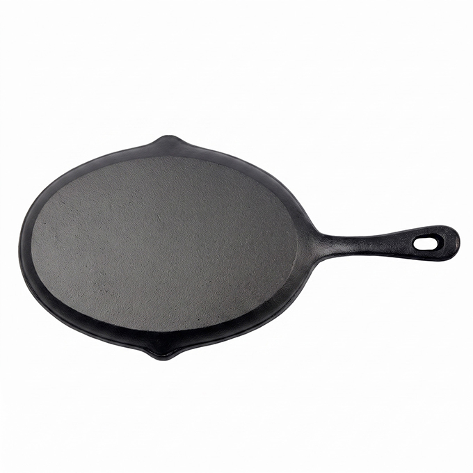 Tortilla francese ovale in ghisa pre-stagionata da 25 cm in stile messicano
