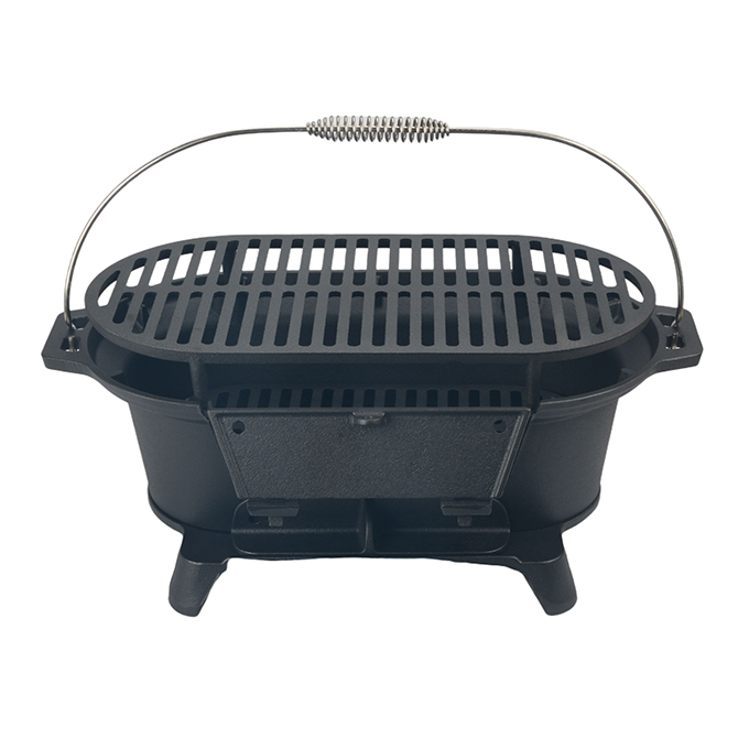 Griglia a carbone Hibachi portatile in ghisa