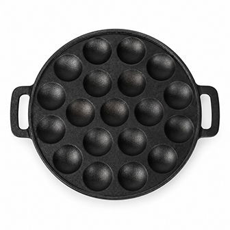 Padella Aebleskiver in ghisa prestagionata con doppio manico