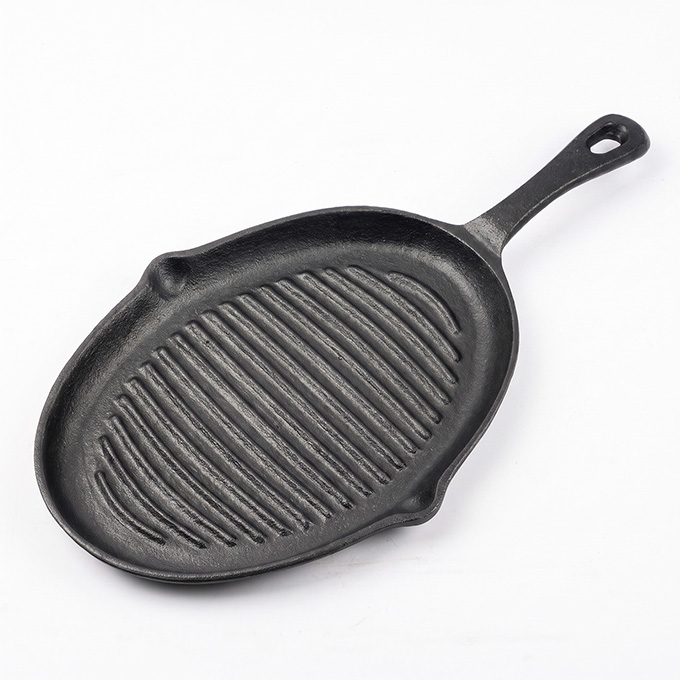 Tortilla francese ovale in ghisa pre-stagionata da 25 cm in stile messicano