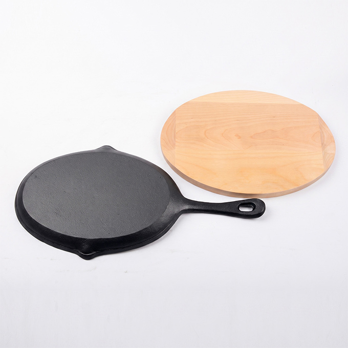 Tortilla francese ovale in ghisa pre-stagionata da 25 cm in stile messicano
