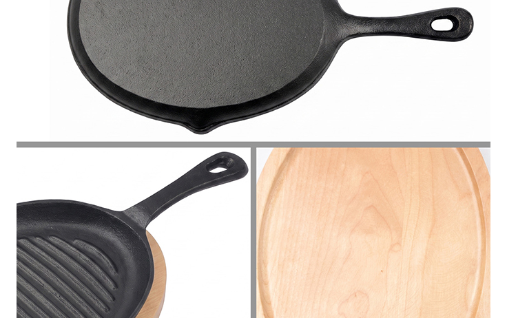 Tortilla francese ovale in ghisa pre-stagionata da 25 cm in stile messicano