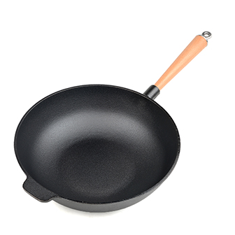 Wok in ghisa pre-stagionata da 31 cm con manico singolo