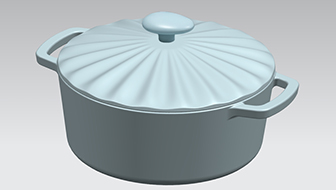 Rendering 3D con forno olandese smaltato