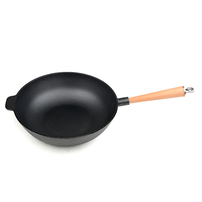 Wok in ghisa pre-stagionata da 31 cm con manico singolo
