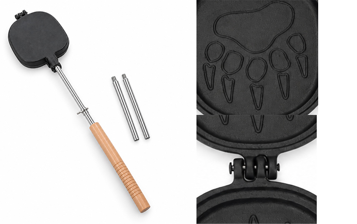 Cast Iron Pie Iron con motivo a zampa d'orso