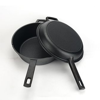 Forno olandese in ghisa doppia 2 in 1 con maniglia singola