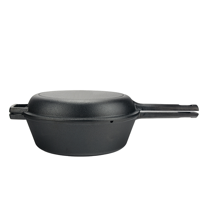 Forno olandese in ghisa doppia 2 in 1 con maniglia singola