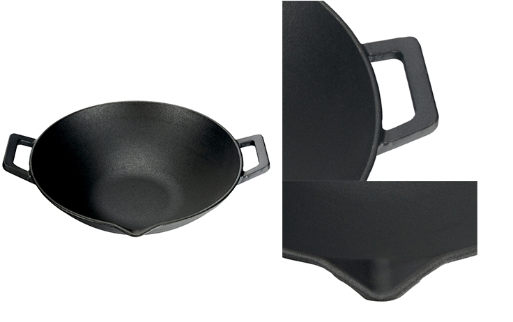 Wok in ghisa con beccucci