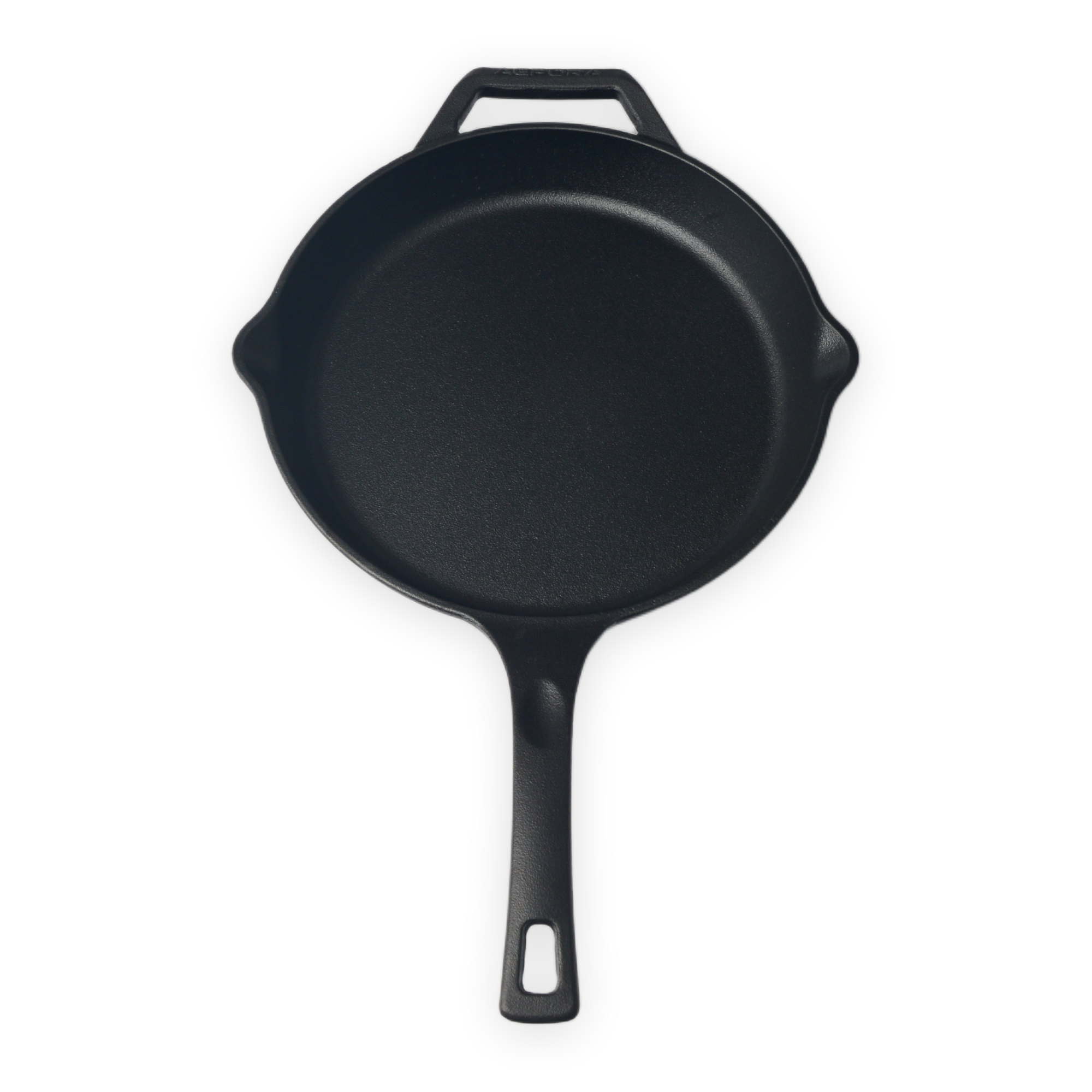 Padella in ghisa pre-stagionata con olio di semi d'uva da 28 cm con beccucci doppi