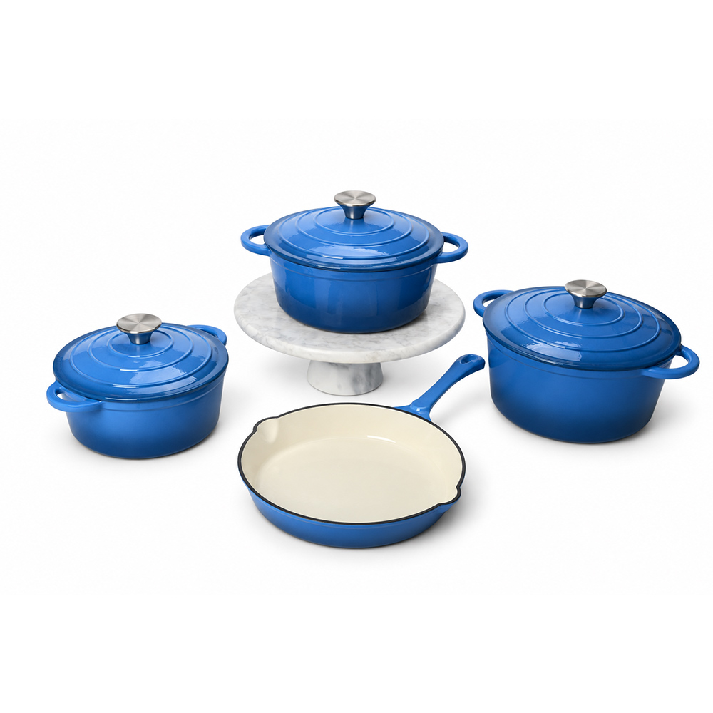Set di pentole in ghisa smaltata da 4 pezzi