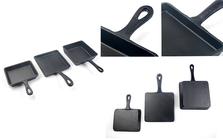 Set di mini padelle in ghisa da 3 pezzi